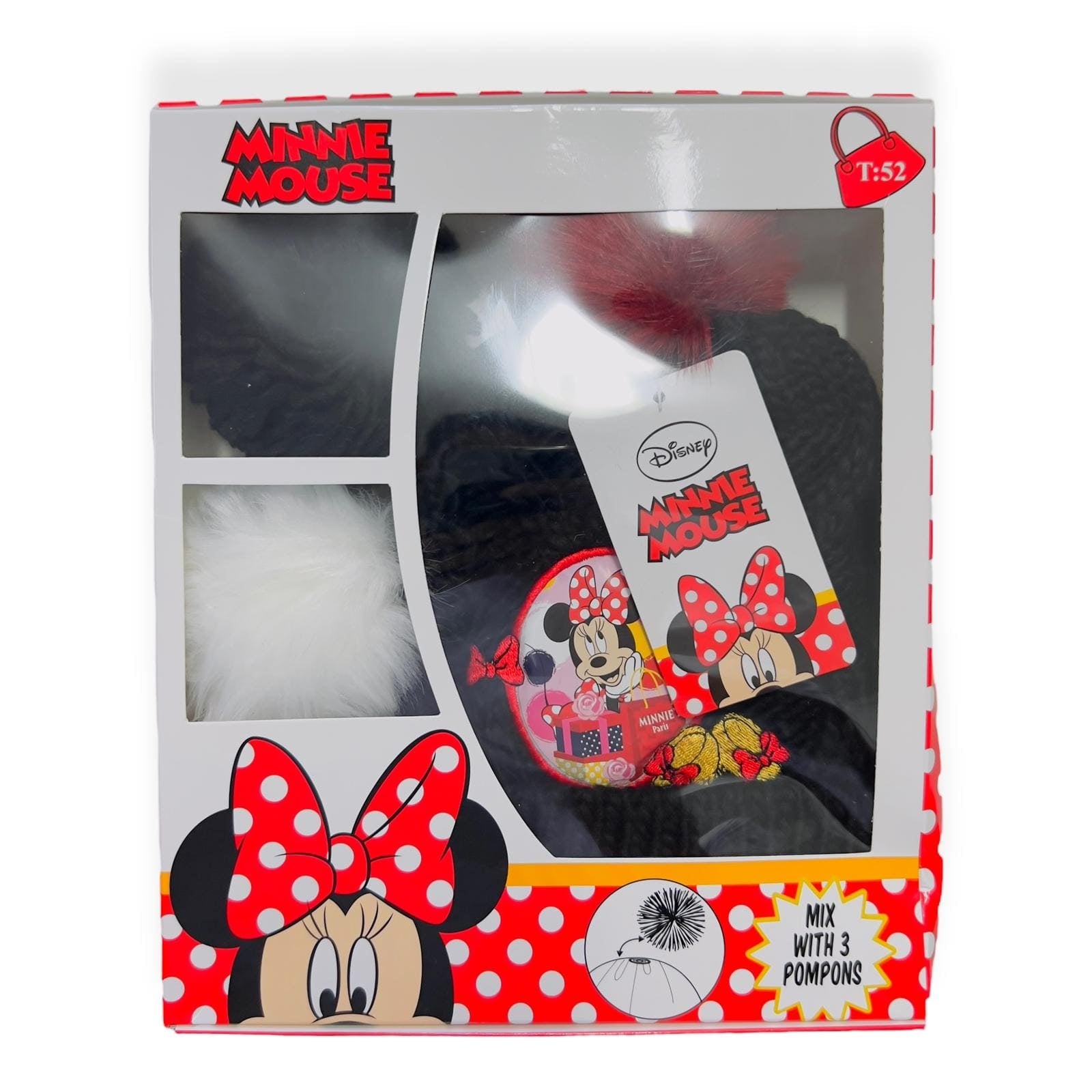 Cappello in Lana Minnie con 3 Pompons intercambiabili - Mstore016