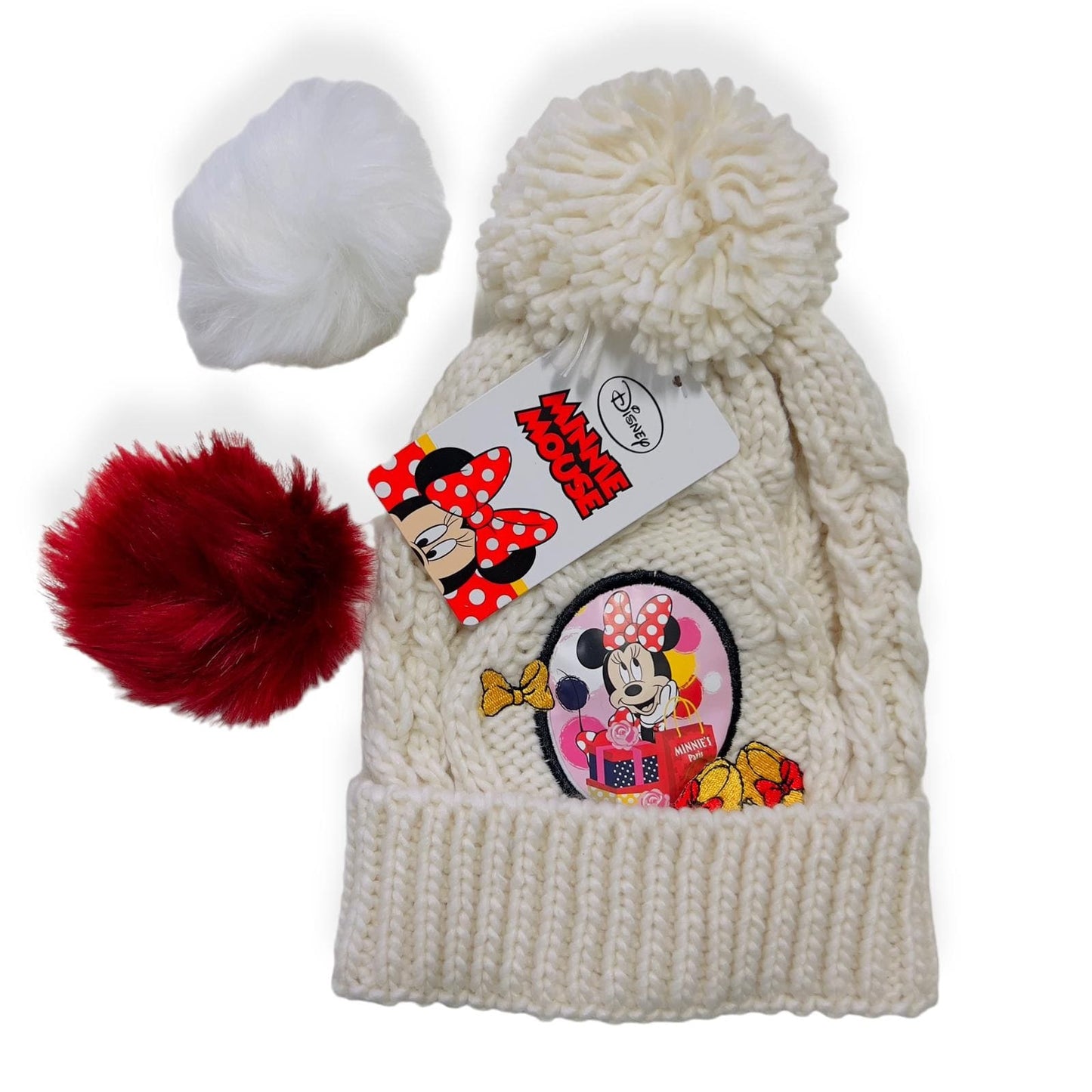 Cappello in Lana Minnie con 3 Pompons intercambiabili - Mstore016