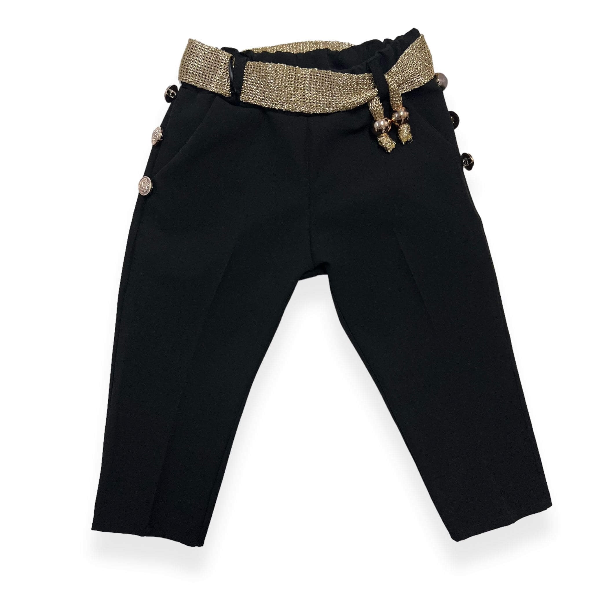 Pantalone Slim Con Applicazioni Oro