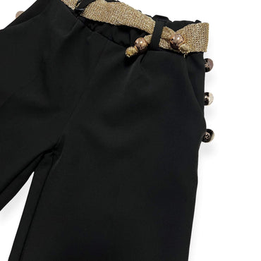 Pantalone Palazzo Con Applicazioni Oro