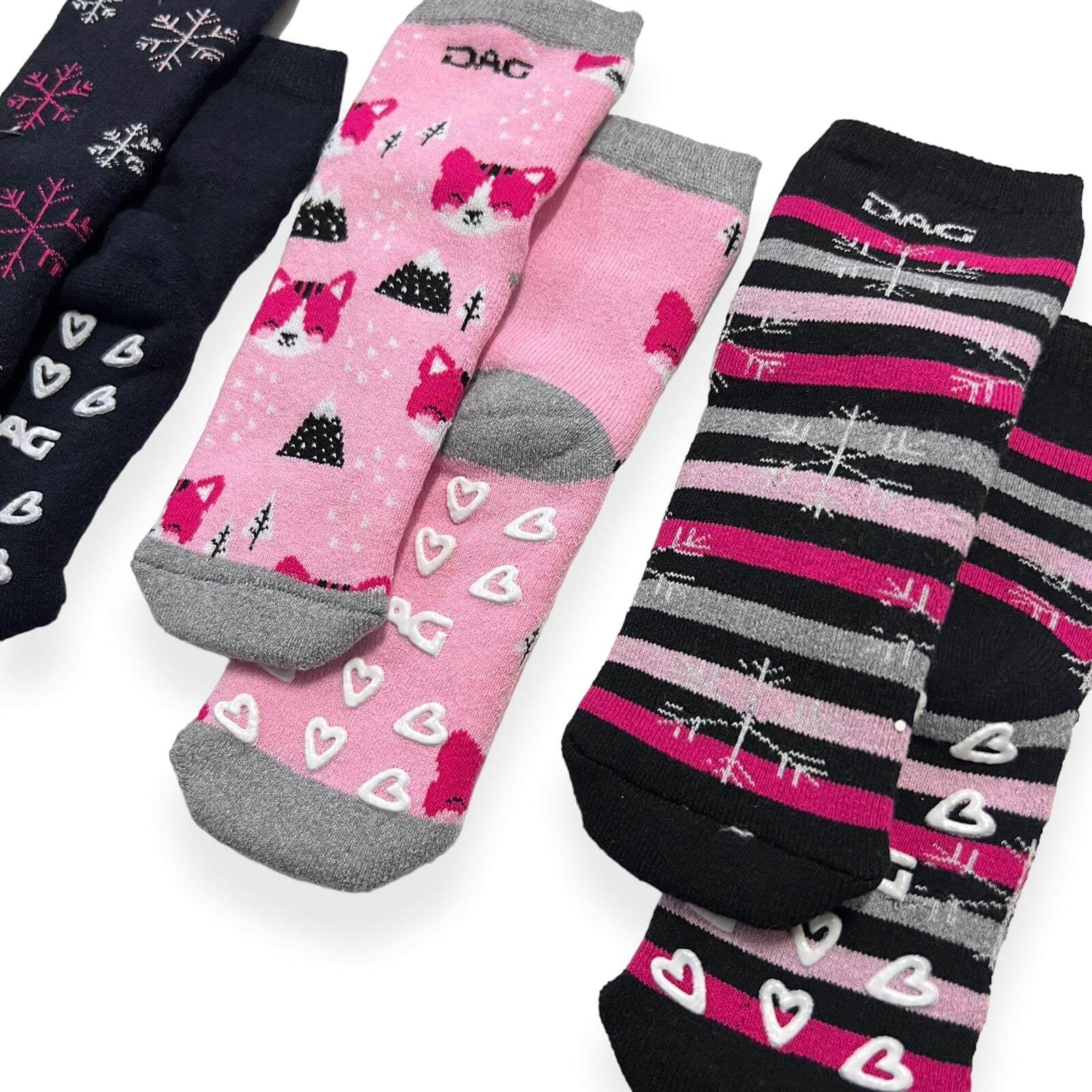 3 chaussettes chaudes en coton antidérapantes