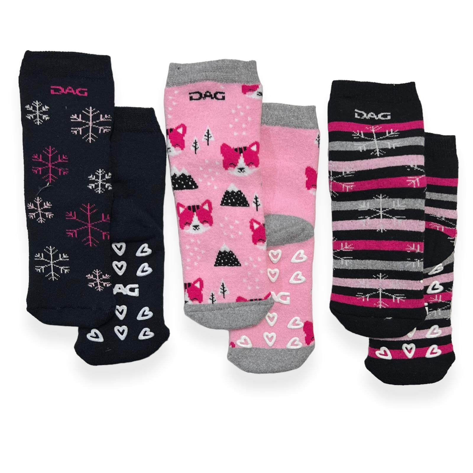 3 chaussettes chaudes en coton antidérapantes