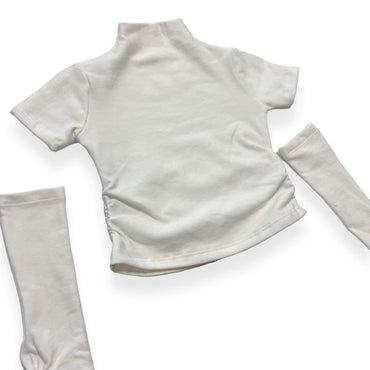 Ensemble bébé fille en coton chaud avec manches