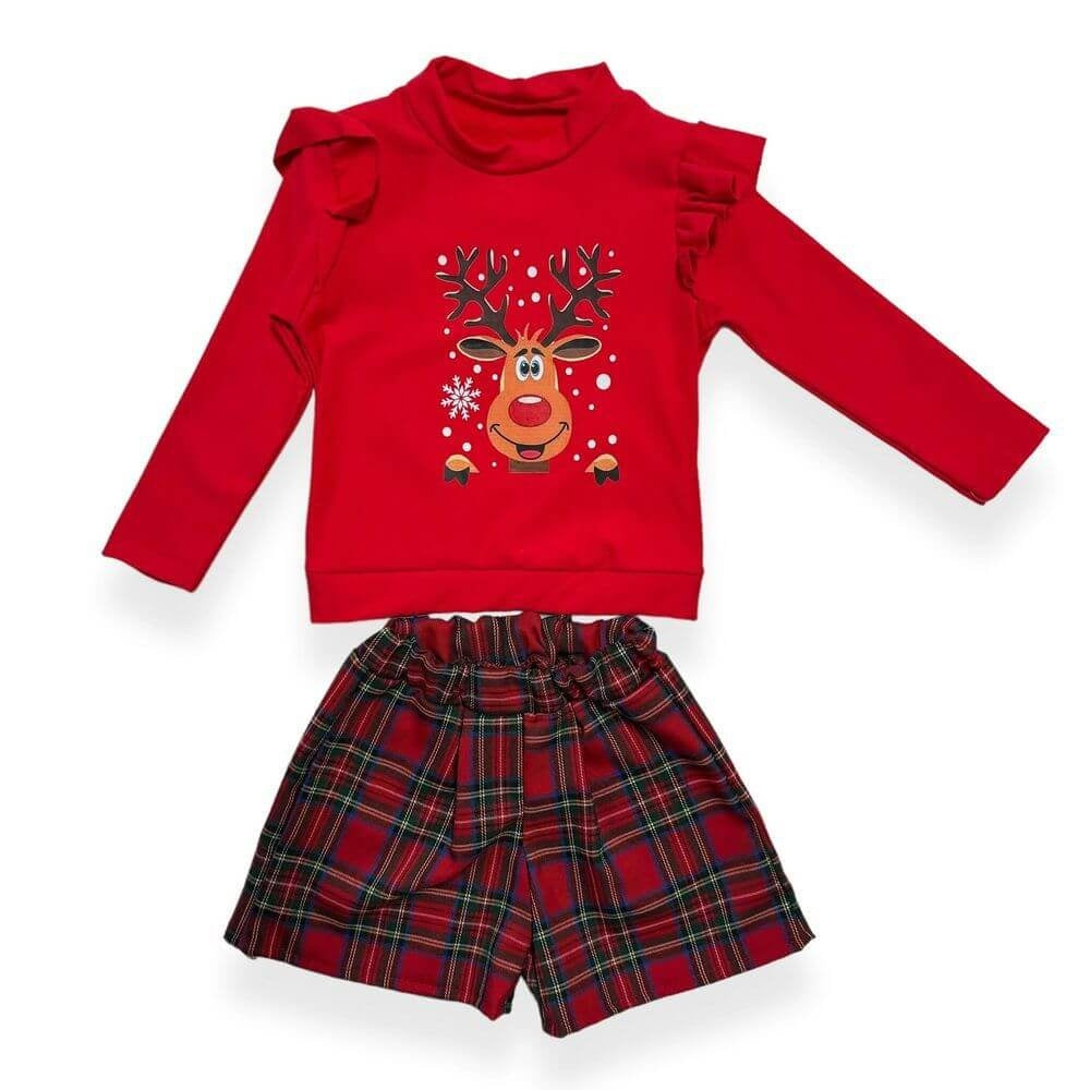 Tenue de Noël chaude en coton pour fille