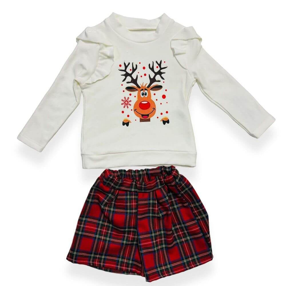 Tenue de Noël chaude en coton pour fille