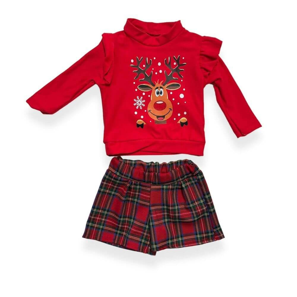 Tenue de Noël chaude en coton pour bébé fille