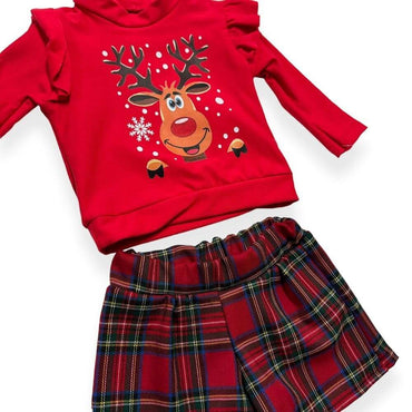 Tenue de Noël chaude en coton pour bébé fille