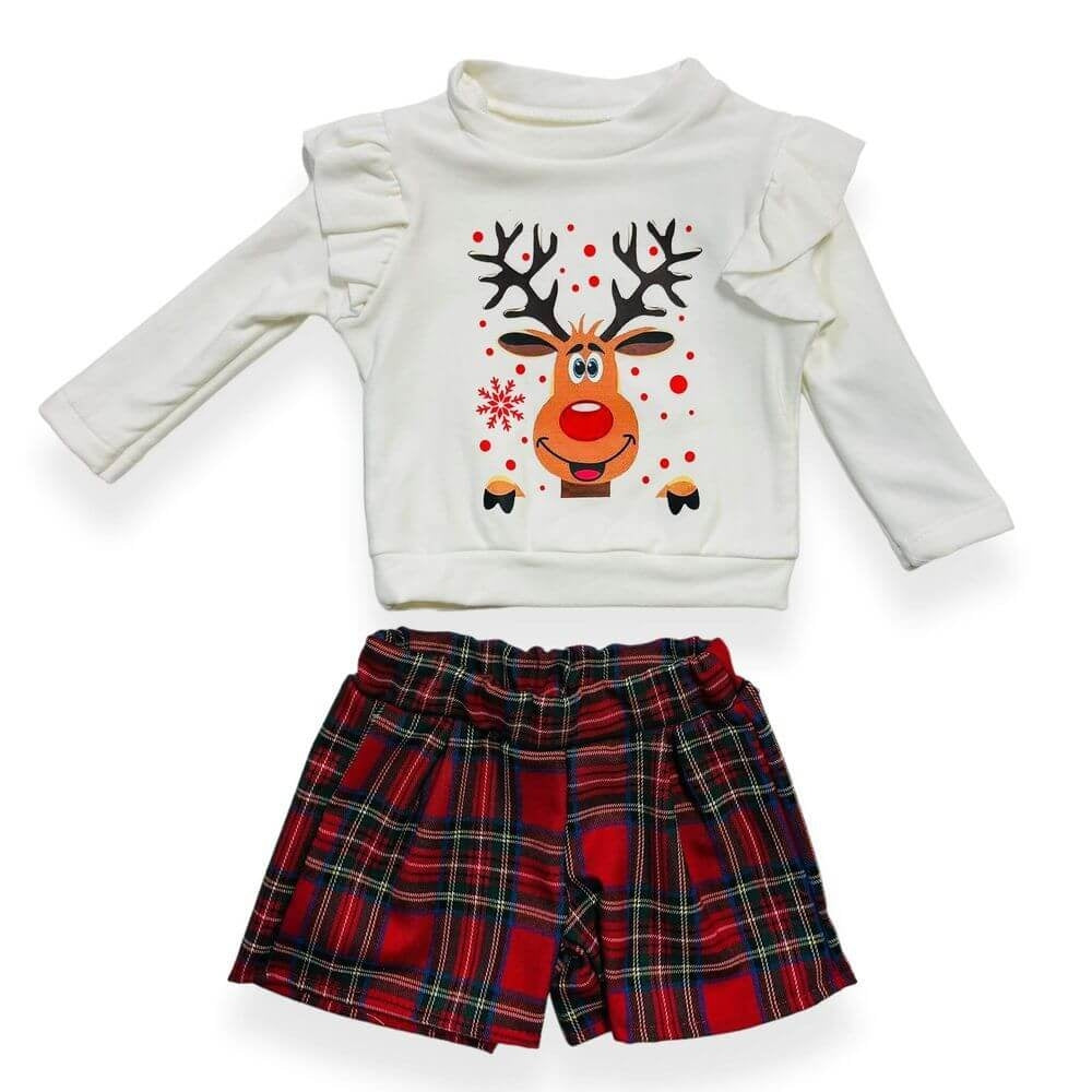 Tenue de Noël chaude en coton pour bébé fille