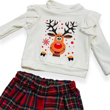 Tenue de Noël chaude en coton pour bébé fille