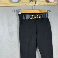 Pantalon slim en flanelle avec ceinture