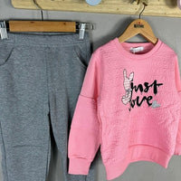 Survêtement sweat-shirt à col rond fille