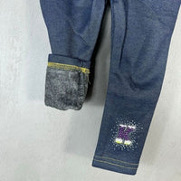 Leggings en jean rembourrés en peluche pour filles