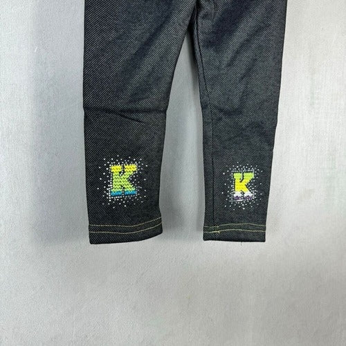 Leggings en jean rembourrés en peluche pour filles