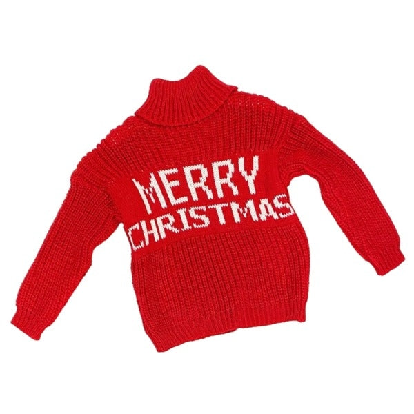 Pull de Noël col montant 4/14 ans
