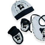 Set Cotone Cappello+scarpe+bavetta