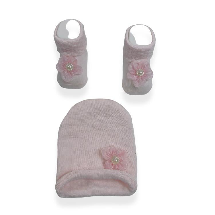 Set Cappello+scarpe in Cotone 0/6 Mesi