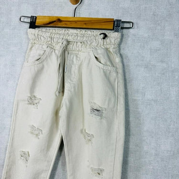 Pantalone In Cotone Con strappi Bimbo