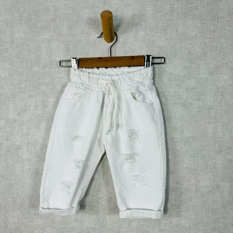 Pantalon en coton avec déchirures