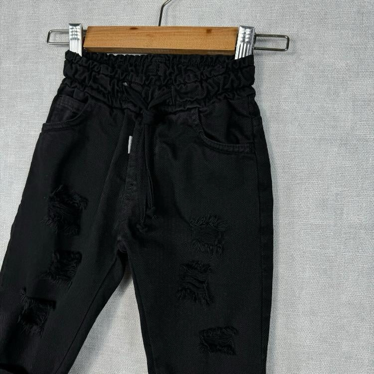 Pantalon en coton avec déchirures