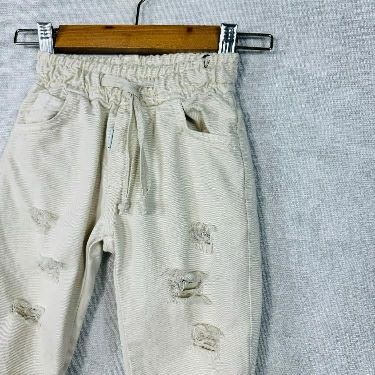 Pantalon en coton avec déchirures