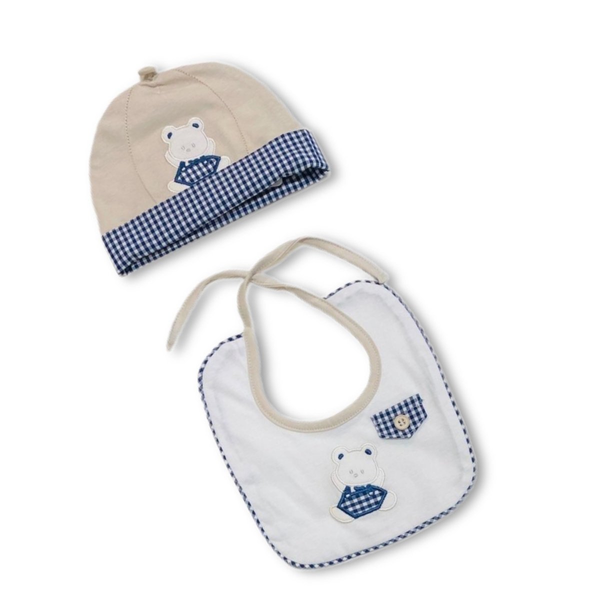 Cappello+bavaglino Bidibimbo 0/3 Mesi - Mstore016 - Set cappello+Scarpetta - Bidibimbo