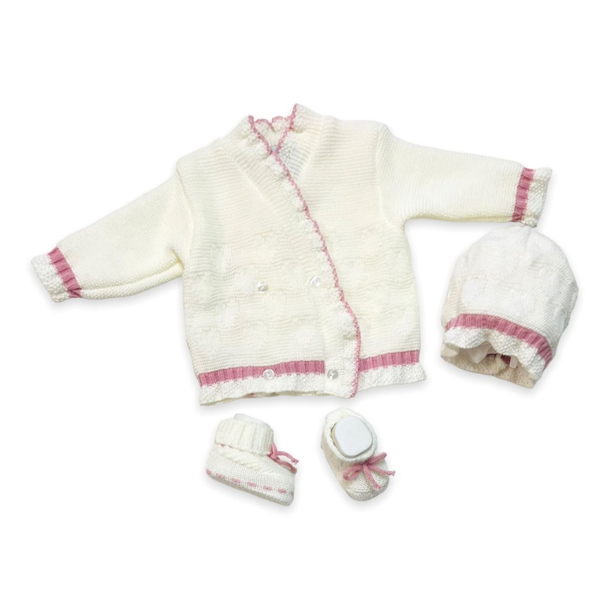 Golfino+Scarpette+Cappello in Misto Lana 0/6 Mesi - Mstore016 - Golfino - La Rocca