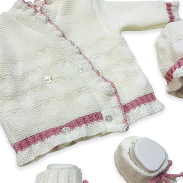Golfino+Scarpette+Cappello in Misto Lana 0/6 Mesi - Mstore016 - Golfino - La Rocca