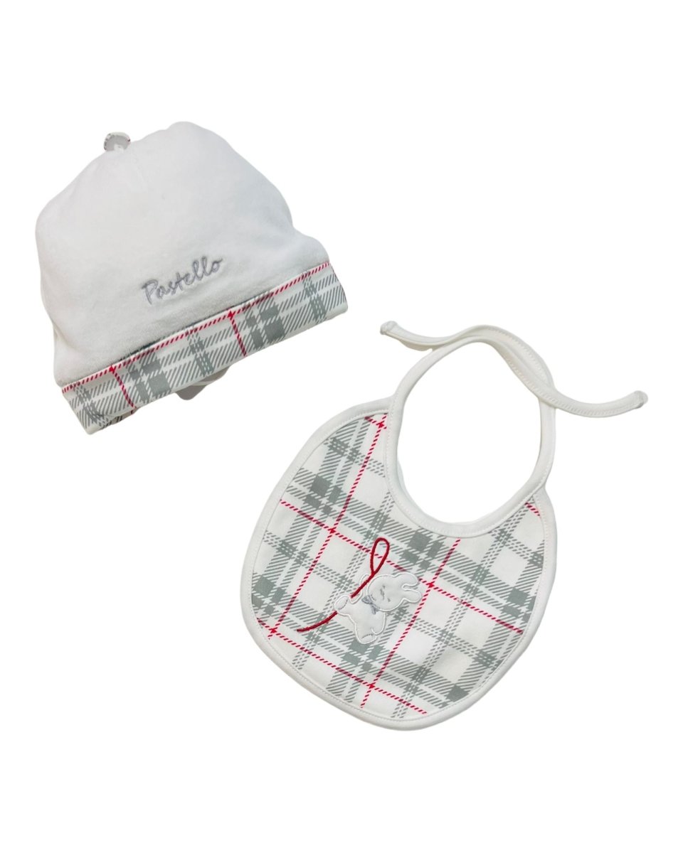 Set Cappello+Bavetta in Caldo Cotone Pastello 0/3 Mesi - Mstore016 - Set neonato - Pastello